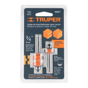JUEGO DE BROCA DE MACHIMBRADOR PARA ROUTER 3/4 TRUPER 10671
