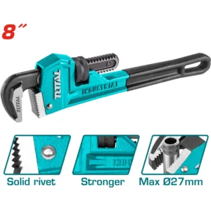 LLAVE DE TUBO FORJADA ACERO DIÁMETRO 27MM. 8 "(200MM). TOTAL THT170806