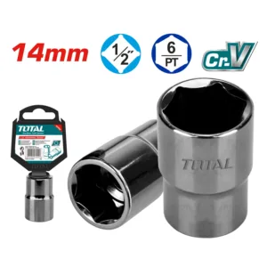 SOCKET 1/2" HEXAGONAL 14MM NIQUELADO NEGRO TOTAL THTST12141