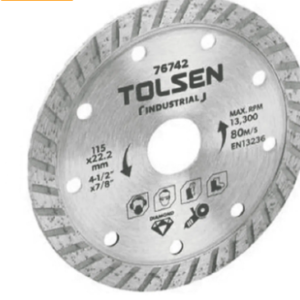 DISCO DIAMANTE TURBO PARA CONCRETO 7" BASICO TOLSEN 76765