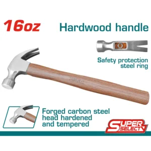 MARTILLO DE OREJAS ACERO 45# DE MADERA 16ONZ/450G TOTAL THTW7316