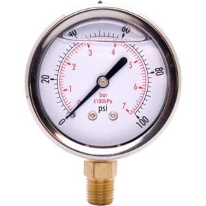 MANOMETRO DE PRESION CON ACEITE/ACERO INOXIDABLE