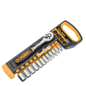 JUEGO DE SOCKET CON RATCHET (14 PIEZAS) 1/4" TOLSEN 15150