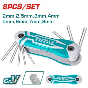 JUEGO 8PZA LLAVE ALLEN 2-8MM NAVAJA TOTAL THT1061826