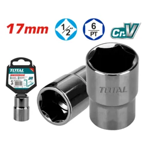 SOCKET 1/2" HEXAGONAL 17MM NIQUELADO NEGREO TOTAL THTST12171