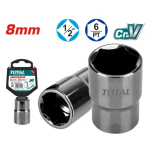 SOCKET 1/2" HEXAGONAL 8MM NIQUELADO NEGRO TOTAL THTST12081