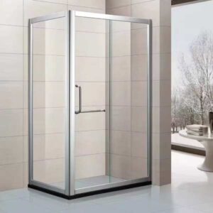 PUERTA DE BAÑO DE VIDRIO PAÑO ALUMINIO CUADRADO 90X120CMX200CM Y-6202