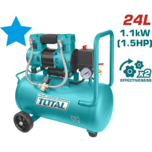 COMPRESOR DE AIRE 24L 1.5HP SIN ACEITE TOTAL UTCS1110242