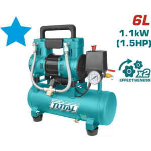 COMPRESOR DE AIRE 1.5HP 6L SIN ACEITE TOTAL UTCS1110062