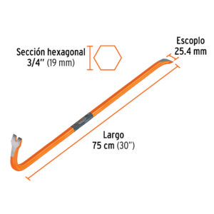 PATA DE CABRA 0.75 X 3/4 X 30" TRUPER BU-75