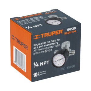 REGULADOR DE AIRE CON MANOMETRO 1/4 NPT TRUPER 19239